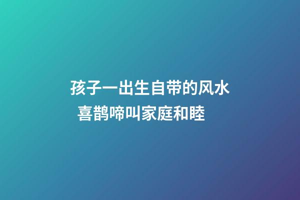 孩子一出生自带的风水  喜鹊啼叫家庭和睦
